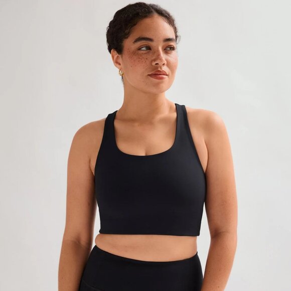Girlfriend Collective‎ Paloma Racerback Sports Bra Black Medium NWT - Picture 1 of 9